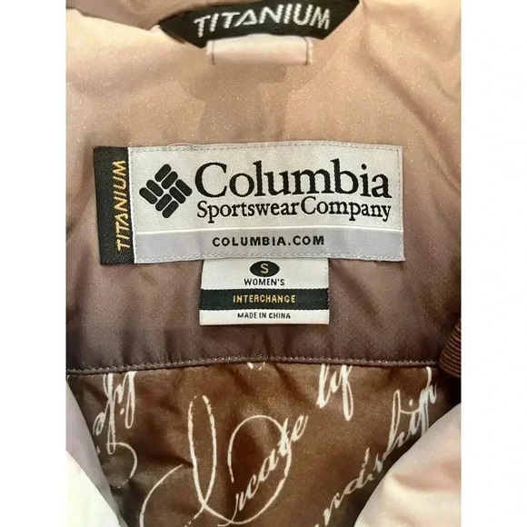 Women's Columbia Interchange Winter Jacket Coat Brown + White, Small, Titanium - Picture 7 of 9